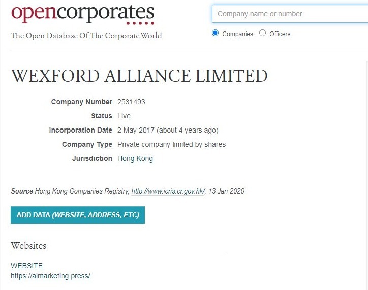 wexford alliance limited hong kong opencorporates