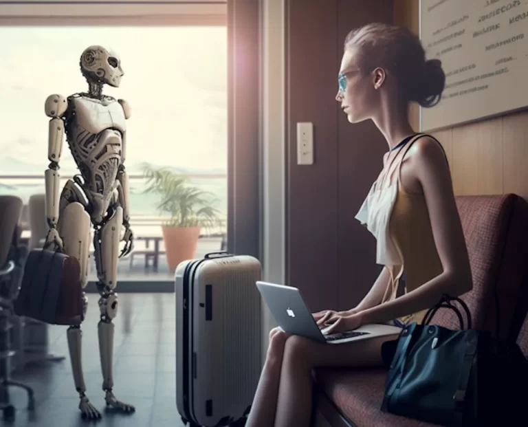 artificial intelligence helps a tourist to book a hotel and a flight jpg