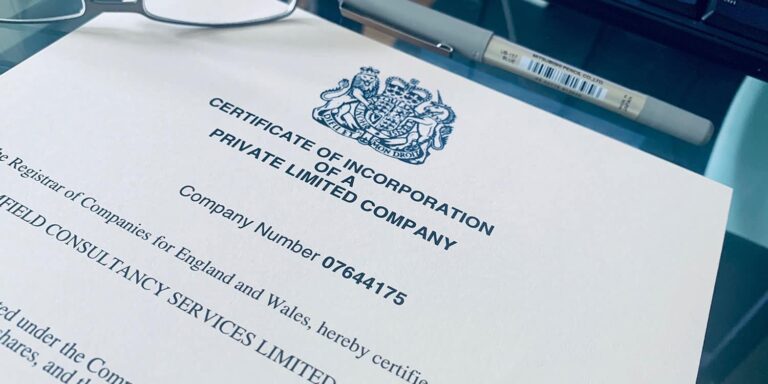 certificate of incorporation for a limited company