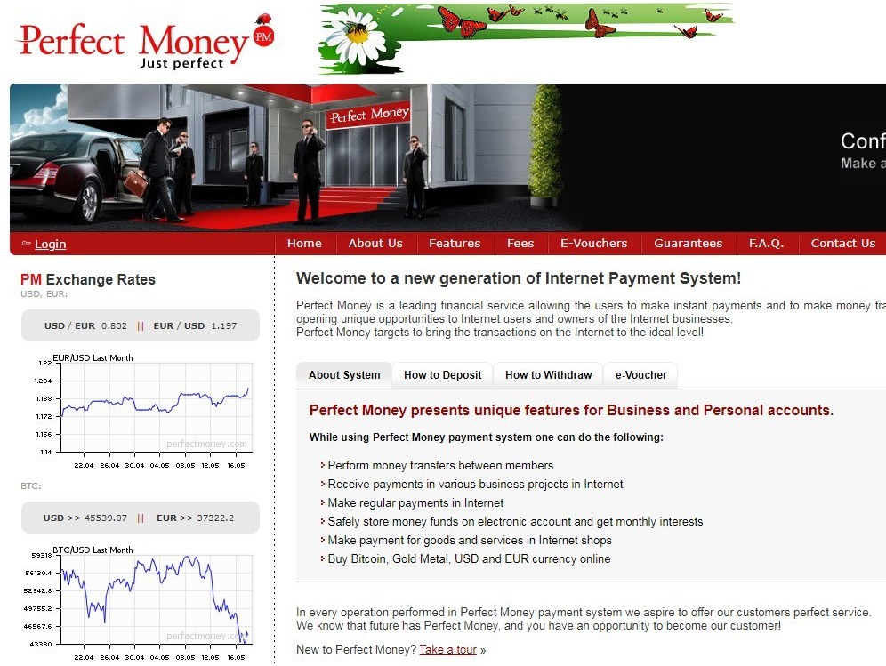 Perfect Money Payment processor for money transfer.
